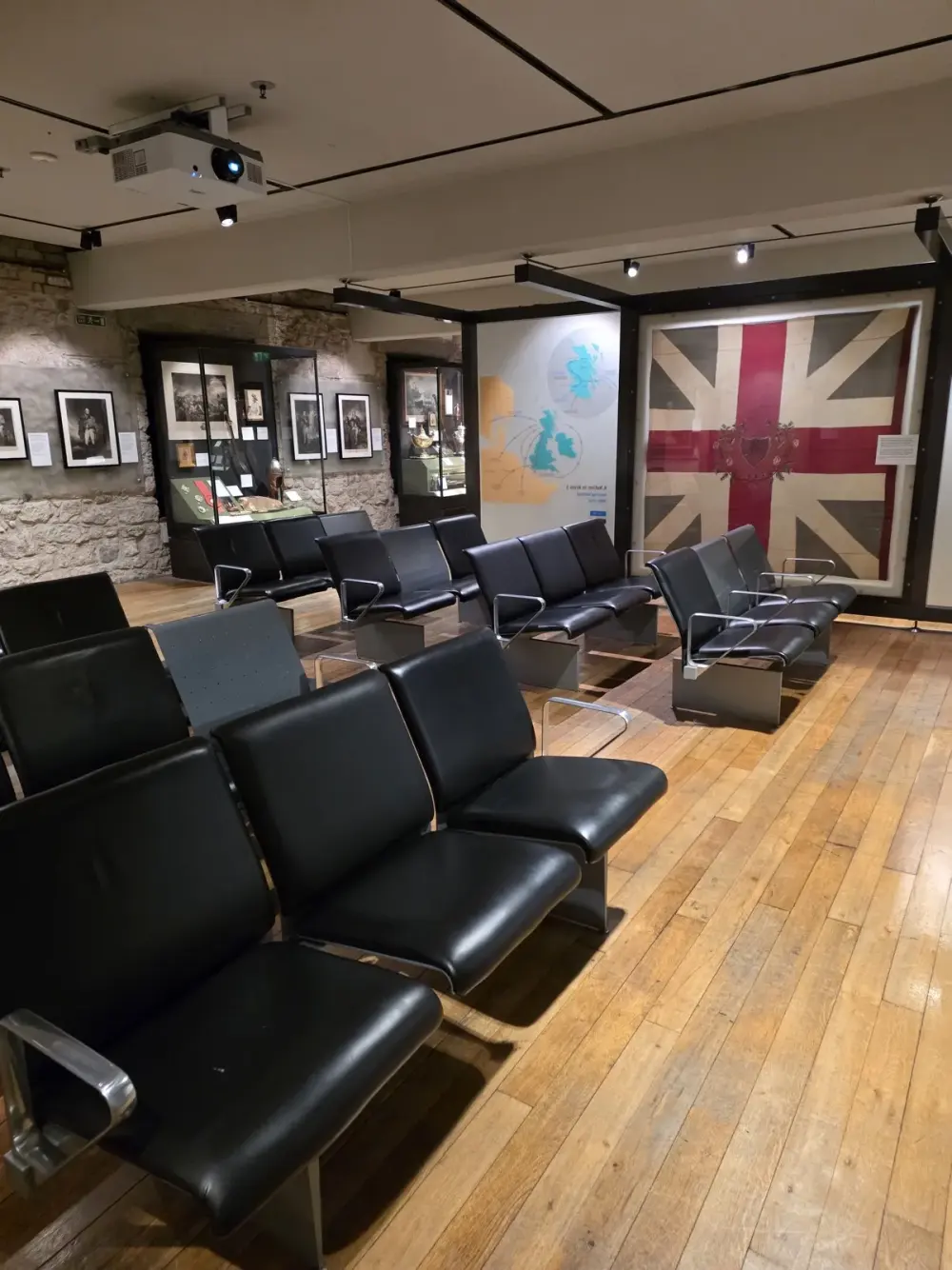 Upholstery work within the Edinburgh Castle war museum interior
