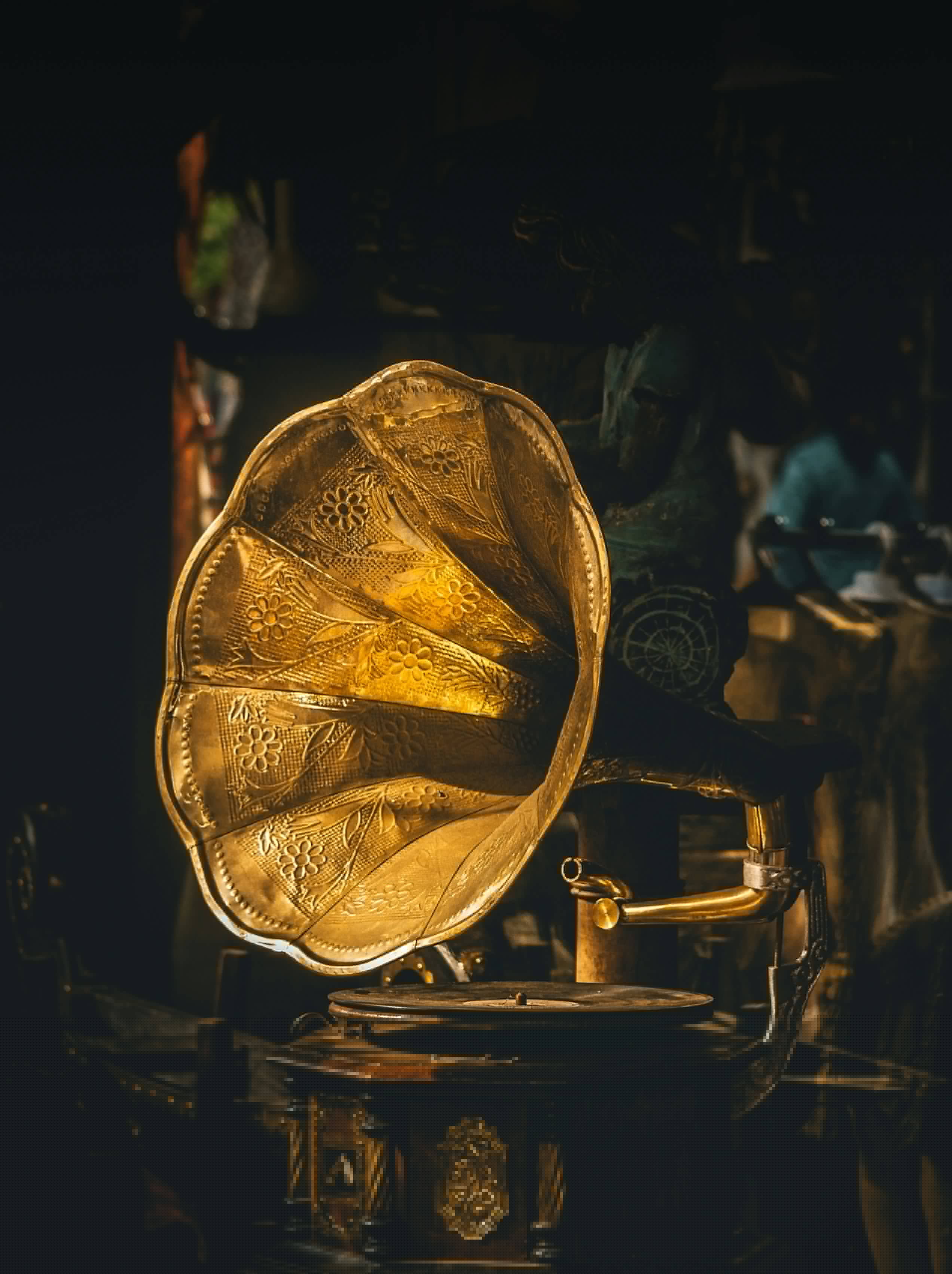 Restored brass and timber antique piece