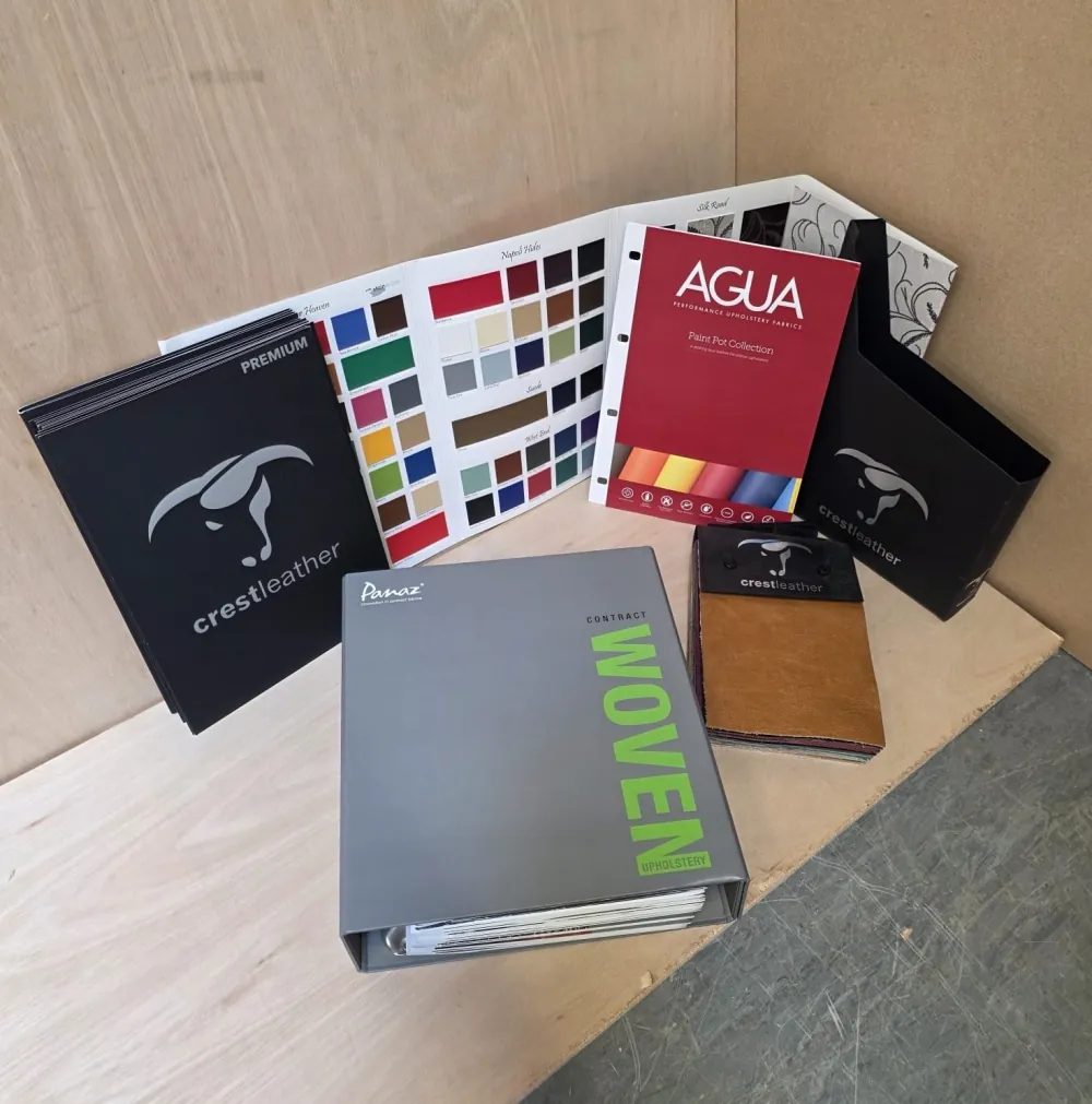 Leather and contract upholstery fabric sample books