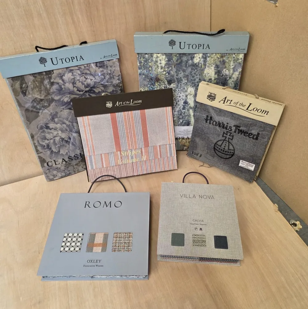 Harris Tweed, Romo and Villa Nova fabric sample books